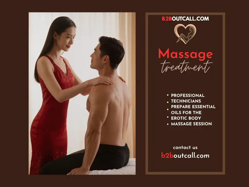 Professional technicians prepare essential oils for the erotic body massage session